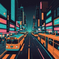 vivid rhythms echo through lively cityscapes