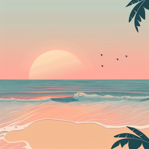 Immerse yourself in a peaceful tropical paradise with gentle rhythmic rumba melodies, capturing the essence of a serene beachside evening with soothing acoustic guitar tones.