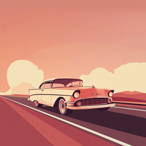 An instrumental track that blends groovy rhythms with americana influences, featuring twangy guitars and upbeat melodies that evoke the excitement of an open road journey across the vast american countryside