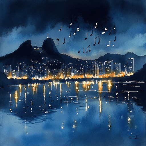 A soothing instrumental samba that transports listeners to dreamy rio nights, where gentle rhythms blend with the soft whispers of ocean waves under a starlit sky.