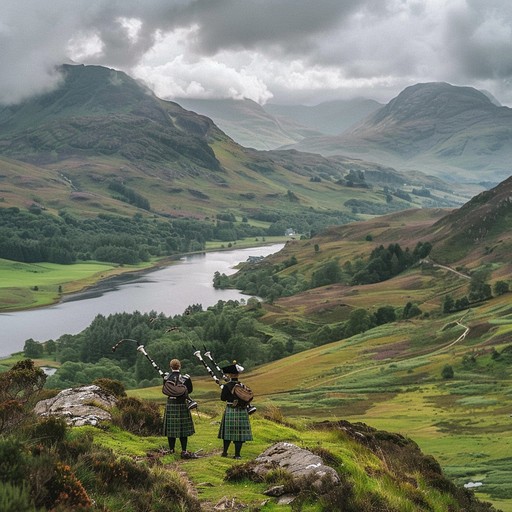 An exhilarating instrumental folk song featuring bagpipes, capturing the essence of a high speed chase through the mystical scottish highlands. The dynamic arrangement keeps listeners on edge while evoking images of rugged landscapes and ancient tales.