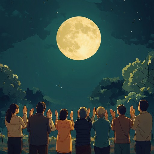 A track focusing solely on the rich, textured sounds of hand claps layered rhythmically to convey a sense of joy and community under a bright moonlit sky. This composition explores clapping as a communal and spirited form of musical expression, encapsulating a night of celebration and unity.