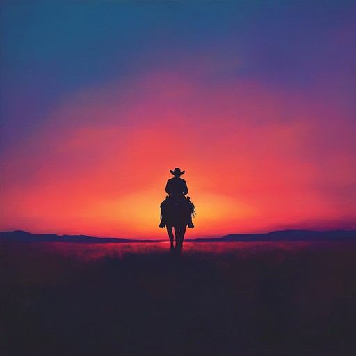 An uplifting instrumental western composition that blends traditional western melodies with modern arrangements, capturing the exhilarating feeling of riding through vast open landscapes during a stunning sunset. The dynamic acoustic guitar riffs evoke a sense of joy and boundless freedom, immersing the listener in a euphoric journey across the frontier.