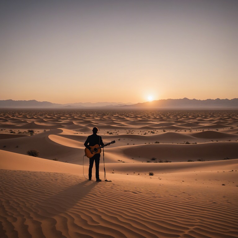 An evocative track that harnesses the soul stirring quiet of the wilderness with a single guitar, painting a sonic picture of an endless horizon under a fading sky. The sound is as sparse as the landscape it describes, inviting the listener to reflect on solitude and the passing of time.