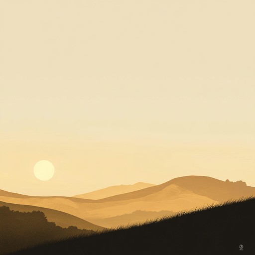 A gentle, nostalgic instrumental featuring vintage 70s synthesizers and acoustic guitar, evoking the contemplative beauty of a sunset. The music flows with a reflective and serene atmosphere, perfect for moments of introspection or quiet relaxation. Warm synth pads and soft guitar strums paint a picture of a golden sunset, creating a sense of peaceful bliss. Soft transitions and mellow melodies create a soothing experience, reminiscent of serene summer evenings in the 70s.