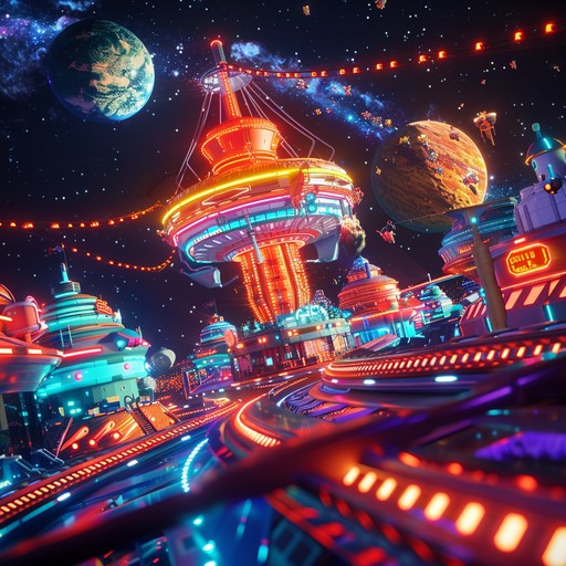 Imagine a wild carnival, but in space, with all your favorite rides orbiting distant planets. This instrumental track combines whimsical synth melodies with bouncy beats, taking listeners on an exhilarating interstellar journey. The infectious energy and unique sounds will make you feel like you're floating in zero gravity while enjoying the thrill of the carnival.