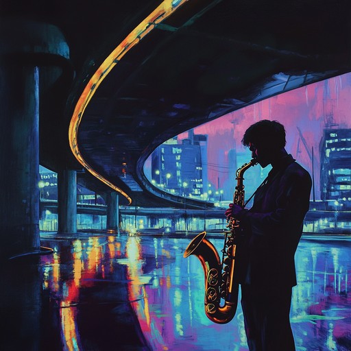 Dive into a fusion of urban nightscapes and smooth jazz tones, creating an immersive soundscape that captures the vibe of a nocturnal metropolis. Imagine the glow of neon lights and the hum of the city blended with rich, smooth saxophone melodies and rhythmic urban beats.