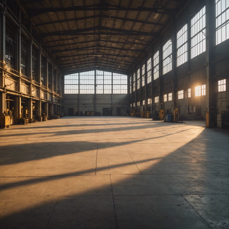 A unique fusion where the raw energy of industrial rock blends with peaceful, serene melodies, creating a soundscape that is both uplifting and introspective. Imagine a factory at dawn, its dormant machines bathed in the gentle morning light, evoking a sense of calm before the storm of productivity begins.