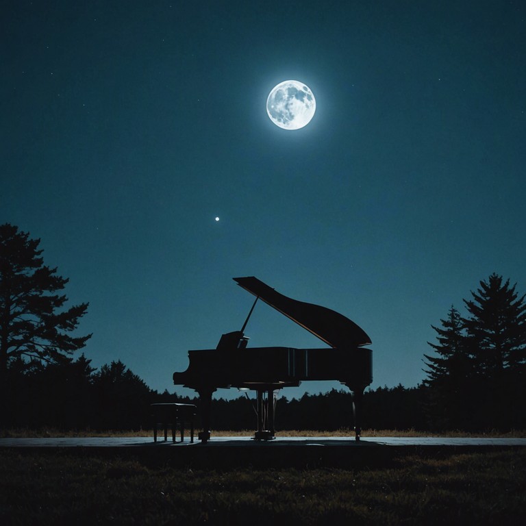 A romantic and eerie composition that weaves together the introspective sound of a piano with a backdrop of a full moon night, creating a mysterious yet deeply emotive track. The music flows like a gentle stream under the pale moonlight, inviting listeners into a tale of timeless love and whispered secrets among the shadows.