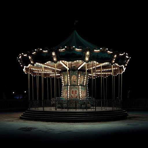 A haunting instrumental piece that captures the eerie atmosphere of a carnival after dark, blending unsettling melodies with rhythmic percussion to evoke suspense and mystery.