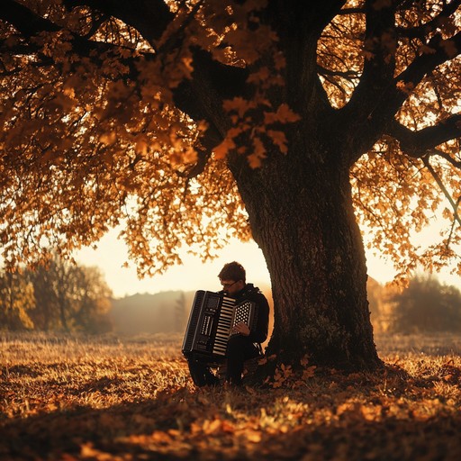 A gentle, soothing polka tune, reflective and nostalgic, led by a tender accordion melody, exploring themes of lost love and memories.