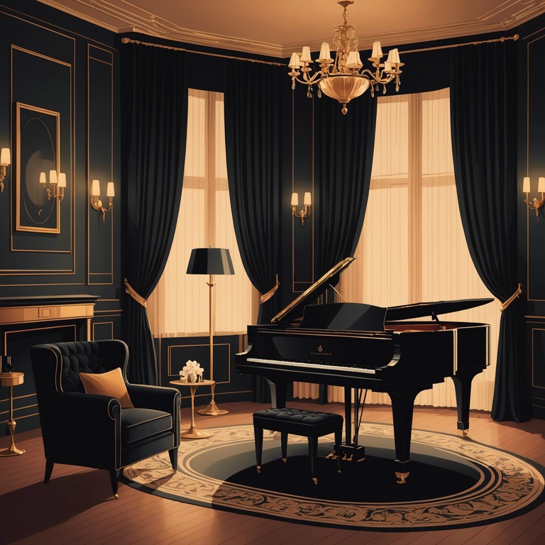 Imagine relaxing in a plush lounge as soft piano tunes create a tranquil soundscape, providing a luxurious auditory experience that encourages relaxation and enjoyment. Each note is played with precision, yet the overall effect is effortlessly soothing and richly ambient.