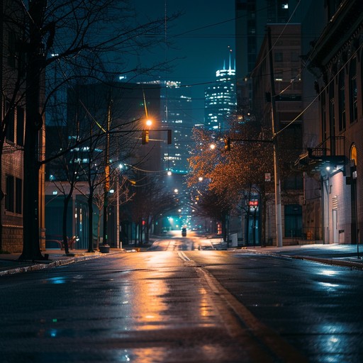 Engaging trap rhythms underlie delicate, ambient melodies inspired by nightly city scenes, creating a peaceful, serene atmosphere ideal for unwinding and relaxing.