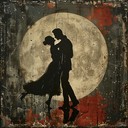 a sensual and mysterious tango dance under the moonlight