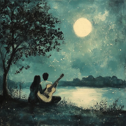 A gentle, sensuous melody envelops the listener, perfect for those intimate nights under the moonlight. Its lush harmonies and velvety tones create a romantic, alluring atmosphere, highlighted by the gentle strums of the guitar. This piece embodies the warmth of quiet moments shared with a loved one.