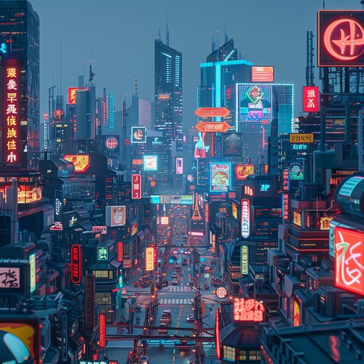 Dive into a neon lit metropolis with pulsating beats, atmospheric pads, and futuristic synths. This enigmatic cyberpunk journey captures the essence of a dystopian cityscape where technology and mystery intertwine. The music evokes a sense of wonder and unease amidst the electric glow of towering skyscrapers and dark alleys.