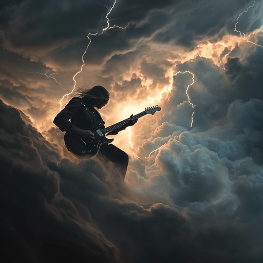 Experience an intense and enthralling hard rock track that combines explosive guitar riffs with a powerful melodic crescendo. The dynamic drums and basslines create an energetic backbone, escalating towards a mesmerizing guitar finale. This song vividly portrays a dramatic and relentless storm.