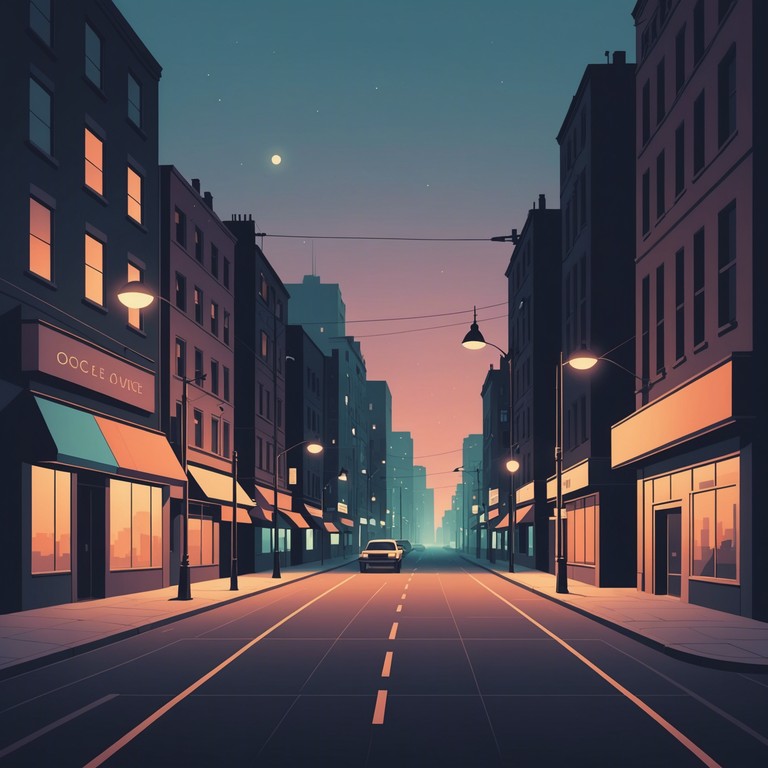 Featuring a slow, soothing guitar melody that embodies a serene and introspective evening vibe. This track invites listeners to unwind under the soft glow of street lamps in a calm, urban setting.