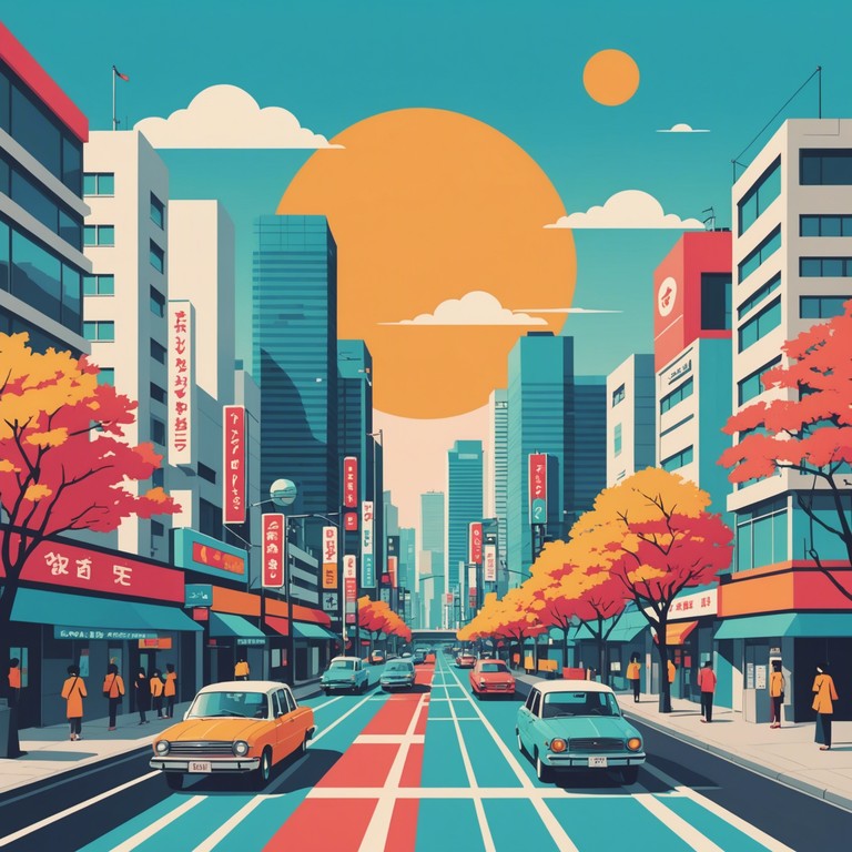 The track encapsulates the lively and whimsical spirit of tokyo through playful melodies and airy rhythms, evoking images of colorful street life and joyous everyday scenes in japan’s bustling metropolis.