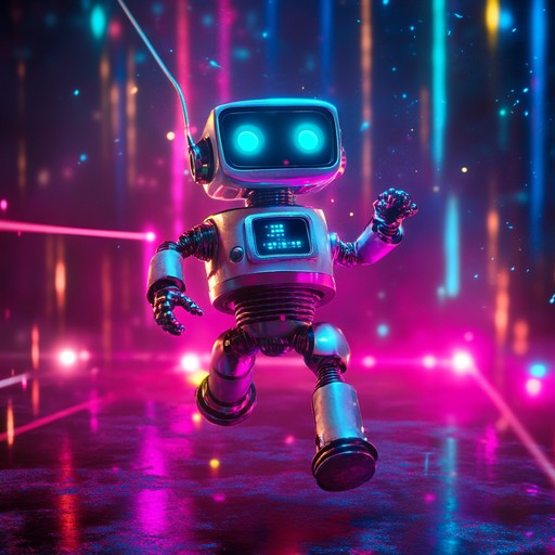 A lively and playful track featuring funky rhythm sections and whimsical robotic sound effects. The melody dances around with an infectious energy, perfect for adding joy and laughter to any scene. This tune combines electronic elements with bouncy beats to create a fun and memorable listening experience.