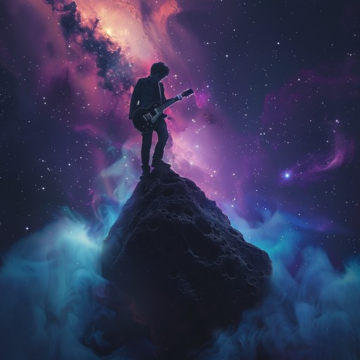 An electrifying journey through cosmic soundscapes fueled by confident guitar riffs and driving rhythms. This psychedelic rock composition blends swirling melodies with assertive energy, transporting the listener through a vivid auditory expedition.