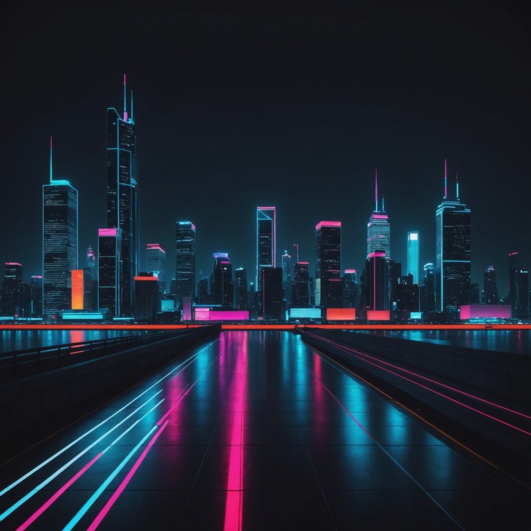 Imagine a cityscape at night illuminated by neon lights and skyscrapers, where a groovy future bass track dances through the airwaves creating a lively and atmospheric environment. This soundtrack combines electric vibes with smooth transitions that encapsulate the essence of modern nightlife and technology.