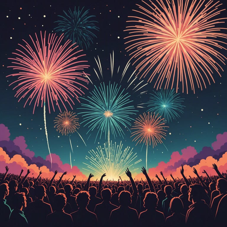 This composition captures the spirit of triumph and collective joy with cascading melodic lines and energetic rhythms. The song begins with a gentle build up, leading into a vibrant explosion of sounds that mimic the emotions felt during celebratory occasions, such as a sports victory or national holiday.