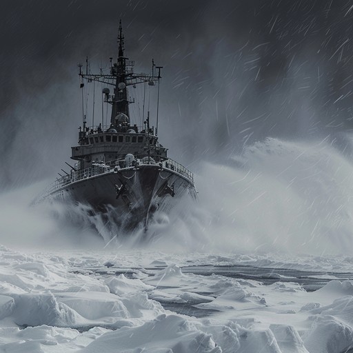 This composition captures the essence of russian naval prestige and tradition, utilizing bold brass arrangements to evoke images of imposing battleships navigating the icy waters of the arctic. The music is structured to mimic the disciplined yet adventurous spirit of sailors facing harsh conditions with bravery and anticipation