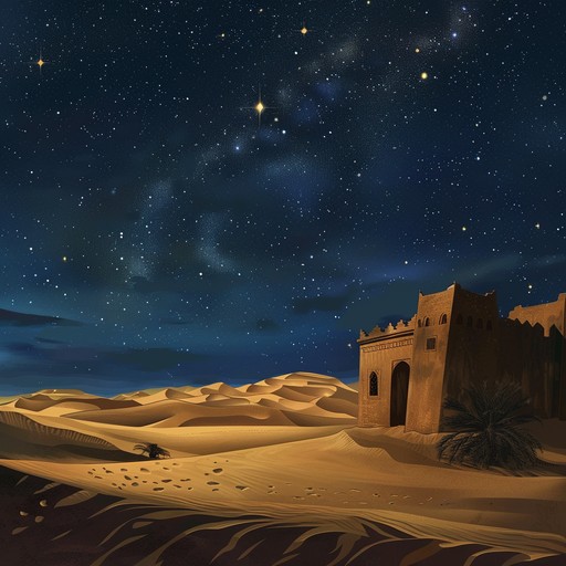 A soothing and gentle melody inspired by the tranquil nights of the middle eastern desert, combining traditional ethnic rhythms with modern atmospheres. Crafted to evoke a sense of intimacy and deep connection to ancient cultural roots, this piece invites listeners to a serene sonic journey under starlit skies.