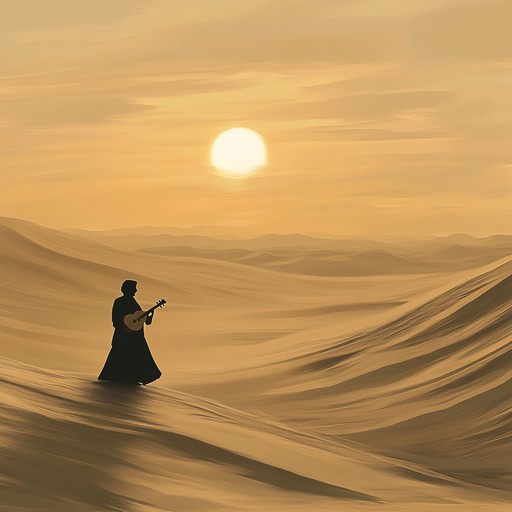 A haunting middle eastern melody carried by the oud, intertwined with subtle percussive elements from the darbuka, evokes the vastness of the desert landscapes and the bittersweet nostalgia of past times. Each note resonates with a sense of longing and reflection, creating a deeply moving and introspective experience.