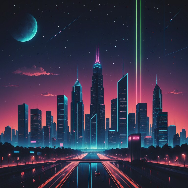 Imagine wandering through a neon lit cityscape as smooth, ethereal synths blend with the traditional, punchy beats of old school hip hop. This track embodies the essence of a futuristic journey through sound, mixing urban storytelling with cosmic soundscapes.