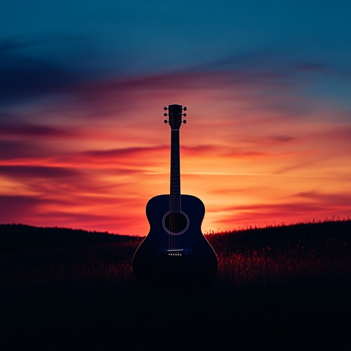 An instrumental piece that conveys a deep sense of yearning and nostalgia in the brazilian rural landscapes at dusk, featuring soulful acoustic guitar melodies characteristic of traditional sertanejo music.