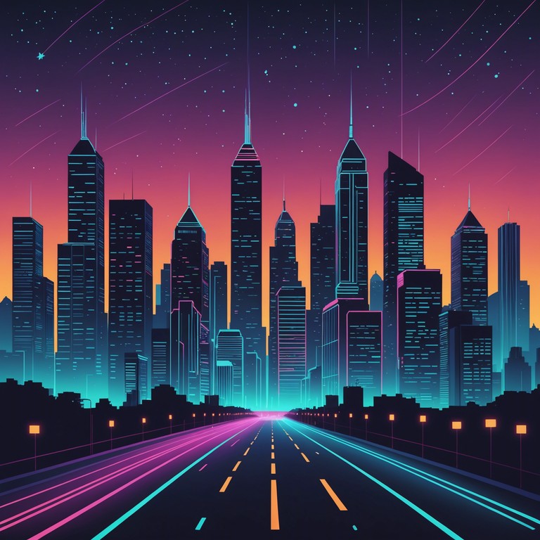 Neon shadows unfold is a high energy, grime track blending traditional urban rhythms with futuristic synthesizers, creating an audacious soundscape that mirrors the bustling nightlife of a cyberpunk cityscape.