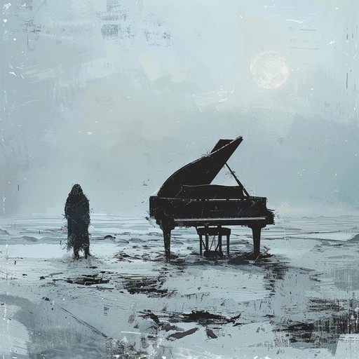 This chilling opera piece features a solitary piano echoing in an icy, desolate soundscape. The delicate yet poignant notes capture the essence of a lonely winter's embrace, filled with longing and sorrow. Listeners will be transported to an empty, snow covered world, feeling the profound solitude and heartbreak.