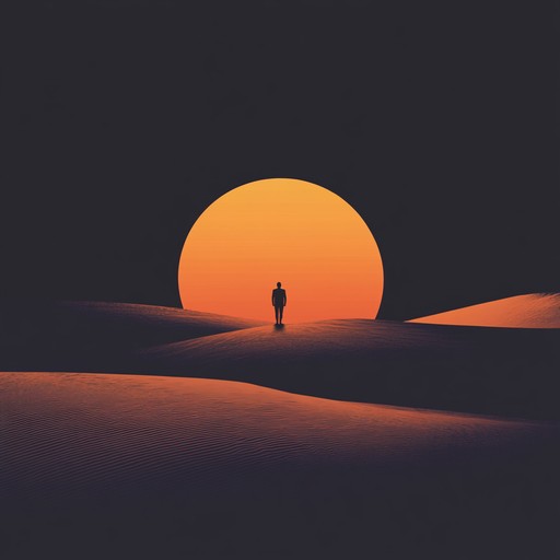 A lone guitar sings a reflective, melancholic melody set against a backdrop of wide, desolate desert, evoking solitude and contemplation at sunset. The piece blends traditional western themes with emotional undertones.