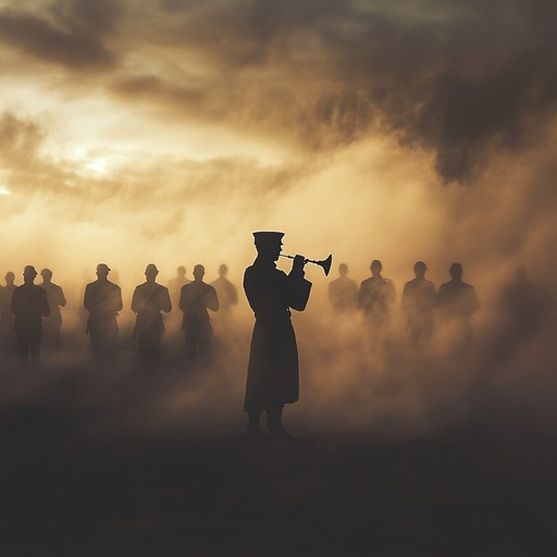 This piece reflects the somber memories of fallen comrades, combining a military march with soulful melodies. The soundscape is designed to evoke a sense of deep reflection, reverence, and longing, reminding listeners of the sacrifices made and the bonds formed. The interplay of solemn drum rolls and poignant brass sections creates a powerful narrative of duty, loss, and honor.