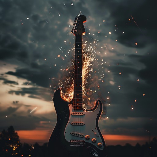 An intense electric guitar driven piece embodying the spirit of freedom, rebelliousness, and pride, with soaring, gritty riffs, and a dynamic structure that evokes powerful patriotic sentiment and energizes the listener