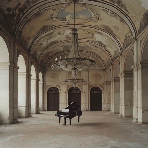 This track captures the essence of a haunting exploration through an endless, deserted mansion. With every step, the echo of solitary notes from a distant piano reverberates through the cold, expansive halls, evoking a sense of isolation and anxiety.