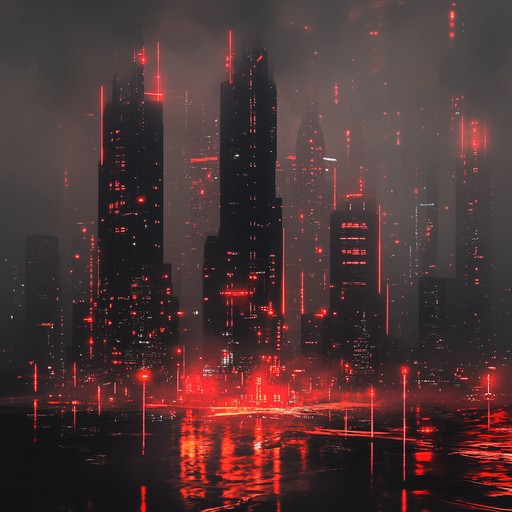 Experience the cold, eerie backdrop of a neon lit cityscape intertwined with pulsating, sinister beats. This track brings to life the unsettling ambiance of a cybernetic dystopian world through distorted electronics and dark, wave like melodies.