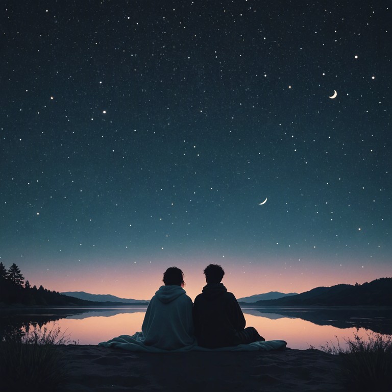 Whispers under starlight invites the listener on a nostalgic and heartfelt journey under a starlit sky, where the melodic strings of a banjo intertwine with the intimate ambiance of night time serenity. This track perfectly captures the essence of a classic romantic escape, enhanced by the authentic sounds of bluegrass. The music shapes a delightful scenario of love, stars, and serene night whispers.