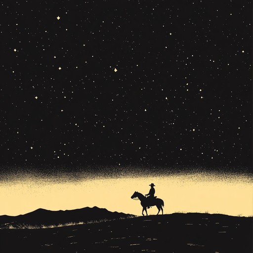 A reflective melody brings the tales of the lonesome cowboy, capturing the essence of desolate desert landscapes, heartache, and a glimmer of hope. Resonant guitar twangs intertwined with gentle harmonica wails embody the solitude and emotional depth of the old west, creating a timeless soundscape.