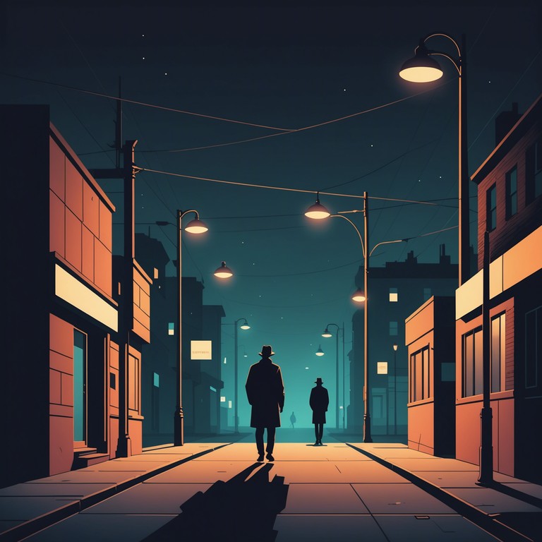 Imagine walking through a dimly lit urban landscape, with the cold glow of neon reflecting off wet streets. The air is tense and the shadows seem alive as old school synthesizers paint an auditory picture of suspense and mystery. This track combines retro sounds with modern chill vibes to create a timeless suspenseful atmosphere.