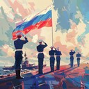 heroic, uplifting instrumental celebrating russian navy's legacy