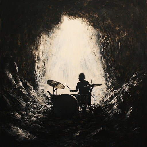 This composition explores deeper into the echoing beats found in the cavernous depths of the earth, where beat and echo create a haunting dance. It invites listeners to feel the vibration of drums as they resonate through time and space, telling stories buried under layers of rock and history.