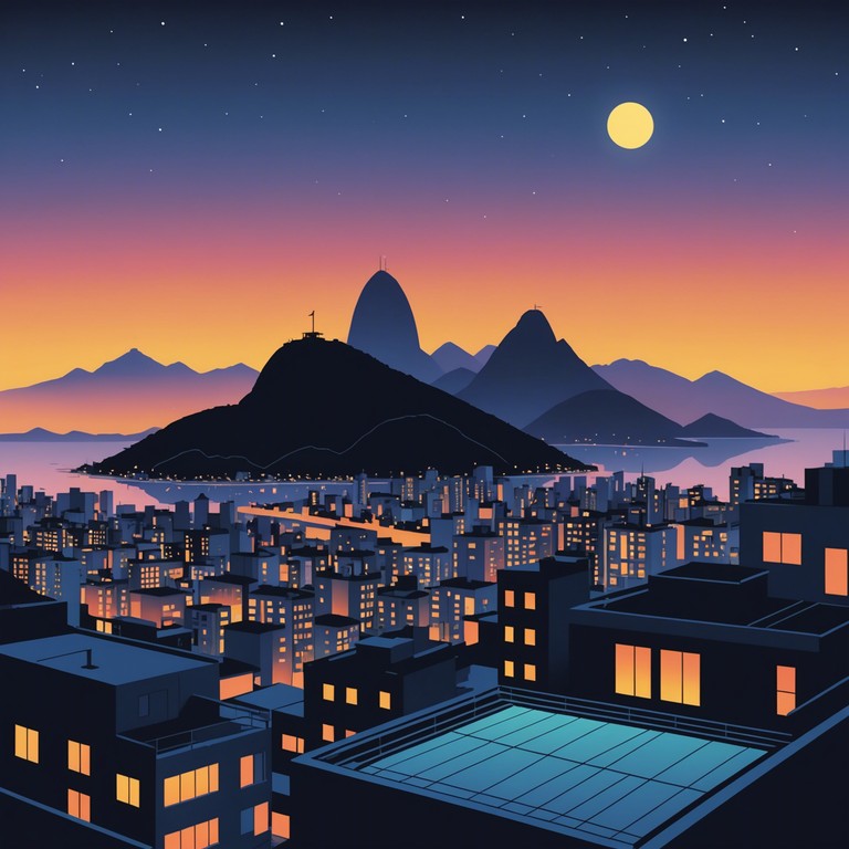 Craft a musical narrative that transports the listener to a calm evening in rio, where introspection meets the nostalgic melodies of a softly played acoustic guitar.