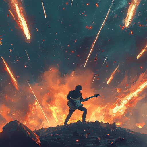 A powerful symphonic rock piece that combines the grandeur of orchestral arrangements with the raw energy of rock. Starting with a dramatic symphonic overture, the piece builds up layers of intense electric guitar solos, pounding drums, and orchestral strings. The journey takes listeners through a series of cosmic battles, evoking feelings of heroism and epic adventure