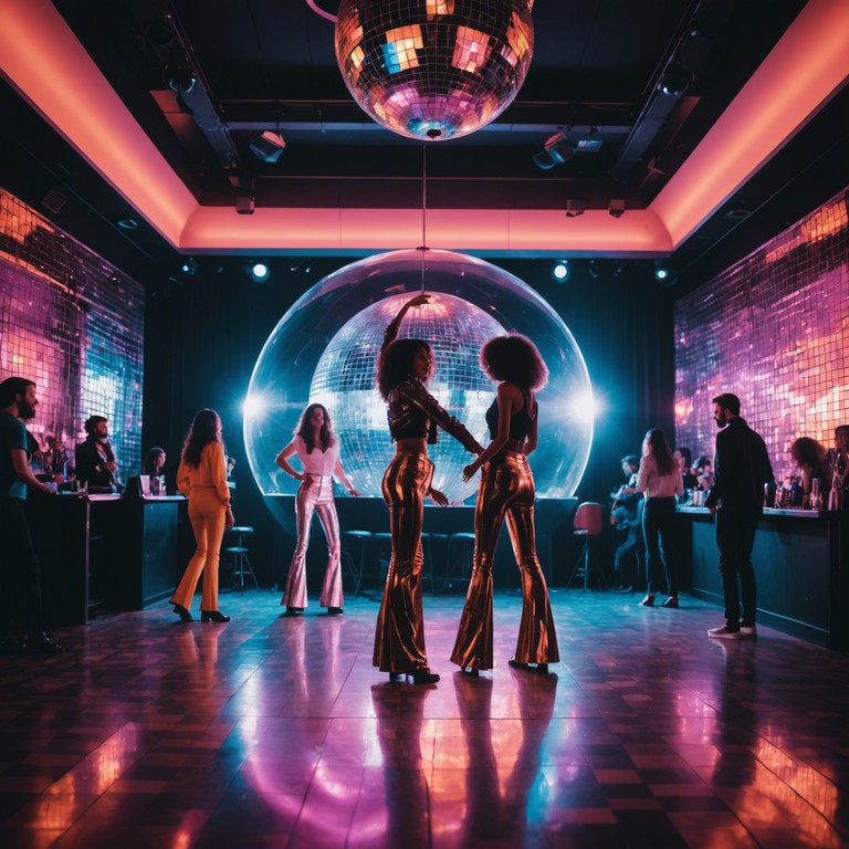 A spirited track echoing the disco era where flashy colors, dance floors lit underneath, and carefree vibes prevail. This song uses strong bass lines and energetic rhythms to replicate the atmosphere of a 70s discotheque, encouraging the listener to feel free and lost in the music. Ideal for reviving the spirit of liberation and fun of that era.