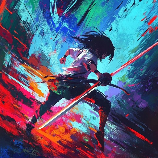 This track evokes the climactic face off in an anime storyline, where characters confront their destinies. Thunderous orchestral swells and rapid strings underscore a story of conflict and courage. Interspersed are traditional japanese instruments, adding cultural authenticity and heightening the emotional stakes of the scene.