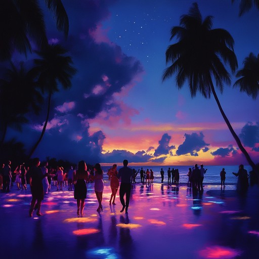 Experience a tropical fiesta beneath the stars with lively, infectious reggaeton beats. The music is driven by vibrant synths and pulsating basslines, creating an energetic and joyful atmosphere perfect for dancing and summer enjoyment.