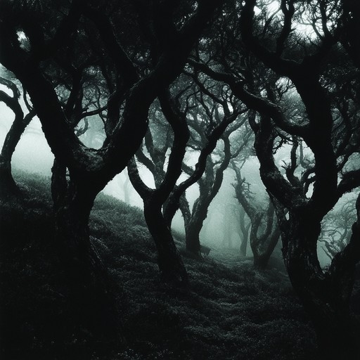 This instrumental piece conjures the haunting atmosphere of an ancient, cursed forest through a symphony. Leveraging deep and resonant strings, the music crafts an unsettling, eerie environment, where every note feels like lurking shadows among twisted trees. The melody gradually builds, layering in chilling woodwinds and ominous percussion, evoking the suspense of wandering through a dark, foreboding woodland at night.